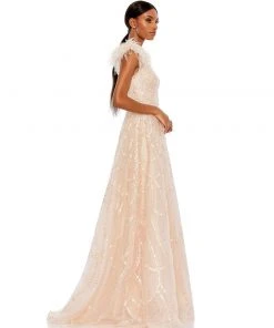 Mac Duggal Embellished Cap Sleeve High Neck Dress Shop For 16 Mac Duggal Embellished Cap Sleeve High Neck Dress Shop For