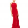 Ieena For Mac Duggal Shop For Beaded Halter Jersey Evening Gown