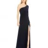Mac Duggal Draped One Sleeve Jesery Gown