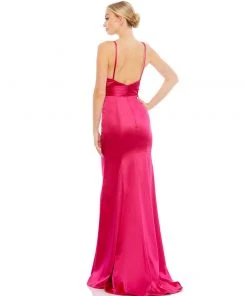Ieena For Mac Duggal Plunging Faux Wrap Sleeveless Evening Gown Bridesmaid Dresses