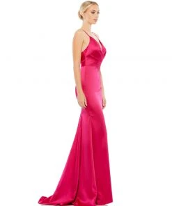 Ieena For Mac Duggal Plunging Faux Wrap Sleeveless Evening Gown Bridesmaid Dresses