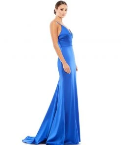 Ieena For Mac Duggal Plunging Faux Wrap Sleeveless Evening Gown Bridesmaid Dresses
