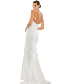 Ieena For Mac Duggal Plunging Faux Wrap Sleeveless Evening Gown Bridesmaid Dresses