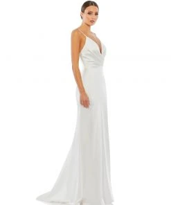 Ieena For Mac Duggal Plunging Faux Wrap Sleeveless Evening Gown Bridesmaid Dresses