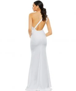 Ieena For Mac Duggal One Shoulder Jersey Mermaid Gown Shop For