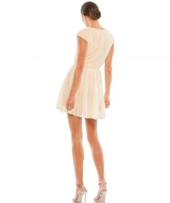 Ieena For Mac Duggal Sequined Cap Sleeve Fit & Flare Mini Dress Shop For