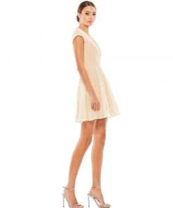 Ieena For Mac Duggal Sequined Cap Sleeve Fit & Flare Mini Dress Shop For