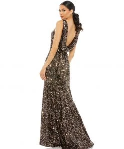 Ieena For Mac Duggal Cowl Back Boat Neck Sequined Evening Gown Shop For 16 Ieena For Mac Duggal Cowl Back Boat Neck Sequined Evening Gown Shop For