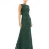 Ieena For Mac Duggal Cowl Back Boat Neck Sequined Evening Gown Shop For