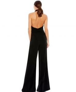 Ieena For Mac Duggal Black Tuxedo Halter Jumpsuit Shop For