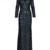 Ieena For Mac Duggal Long Sleeve Sequined Gown Shop For