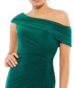 Ieena For Mac Duggal Ruched Off-The-Shoulder Midi Dress Shop For