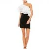 Ieena For Mac Duggal Black & White Dramatic Ruffle Cocktail Dress Shop For