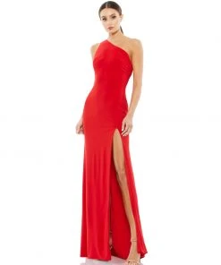 Ieena For Mac Duggal Shop For Draped Back Stretch Jersey Gown
