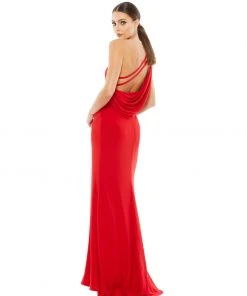 Ieena For Mac Duggal Shop For Draped Back Stretch Jersey Gown