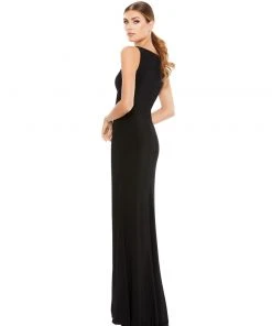 Ieena For Mac Duggal Ruched Stretch Jersey V-Neck Gown Shop For