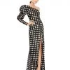 Ieena For Mac Duggal One Sleeve Polka Dot Sheath Gown Shop For