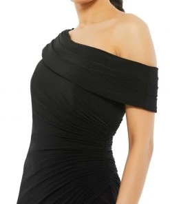 Ieena For Mac Duggal Shop For Foldover Ruched Jersey Evening Gown