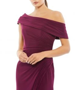 Ieena For Mac Duggal Shop For Foldover Ruched Jersey Evening Gown