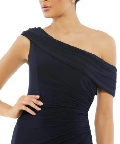 Ieena For Mac Duggal Shop For Foldover Ruched Jersey Evening Gown