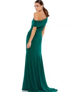 Ieena For Mac Duggal Shop For Foldover Ruched Jersey Evening Gown