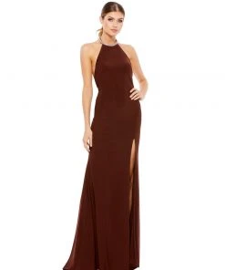 Ieena For Mac Duggal Bridesmaid Dresses Halter Dress W/ Open Back & Beaded Fringe 12 Ieena For Mac Duggal Bridesmaid Dresses Halter Dress W/ Open Back & Beaded Fringe