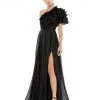 Ieena For Mac Duggal Ruffle Layered One Shoulder Gown