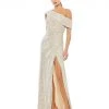 Ieena For Mac Duggal Shop For One-Shoulder Ruched Sequined Gown