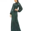 Ieena For Mac Duggal Disco Stretch Blouson Sleeve Gown Shop For