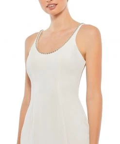 Ieena For Mac Duggal Shop For Sleeveless Crystal Scoop Neckline Column Gown