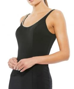 Ieena For Mac Duggal Shop For Sleeveless Crystal Scoop Neckline Column Gown