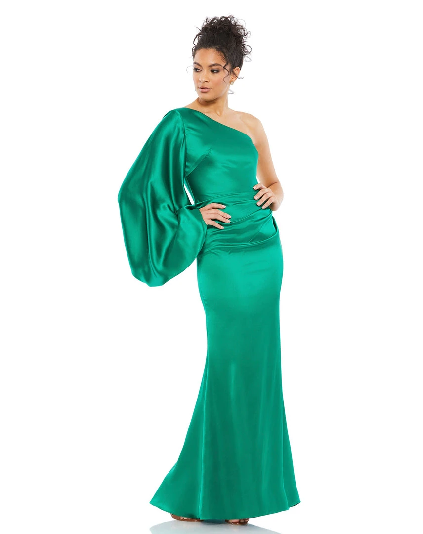 Ieena For Mac Duggal Shop For Satin Puff Sleeve Gown 1 Ieena For Mac Duggal Shop For Satin Puff Sleeve Gown