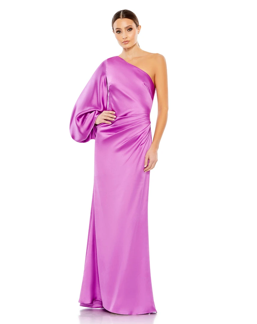 Ieena For Mac Duggal Shop For Satin Puff Sleeve Gown 4 Ieena For Mac Duggal Shop For Satin Puff Sleeve Gown