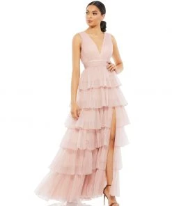 Ieena For Mac Duggal Shop For Ruffle Tiered Sleeveless Gown