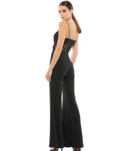 Ieena For Mac Duggal Rhinestone Accented Mesh Jumpsuit Shop For