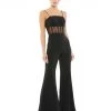 Ieena For Mac Duggal Rhinestone Accented Mesh Jumpsuit Shop For
