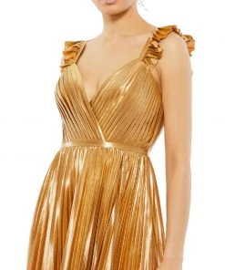 Ieena For Mac Duggal Pleated Ruffled Sleeveless Gown 5 Ieena For Mac Duggal Pleated Ruffled Sleeveless Gown