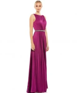 Ieena For Mac Duggal Shop For Pleated Sleeveless Bateau Gown