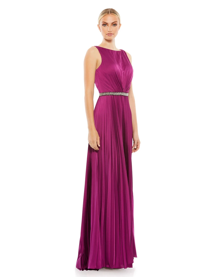 Ieena For Mac Duggal Shop For Pleated Sleeveless Bateau Gown 1 Ieena For Mac Duggal Shop For Pleated Sleeveless Bateau Gown