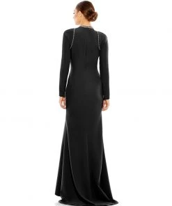 Ieena For Mac Duggal Raglan Long Sleeve High Neck Gown Bridesmaid Dresses
