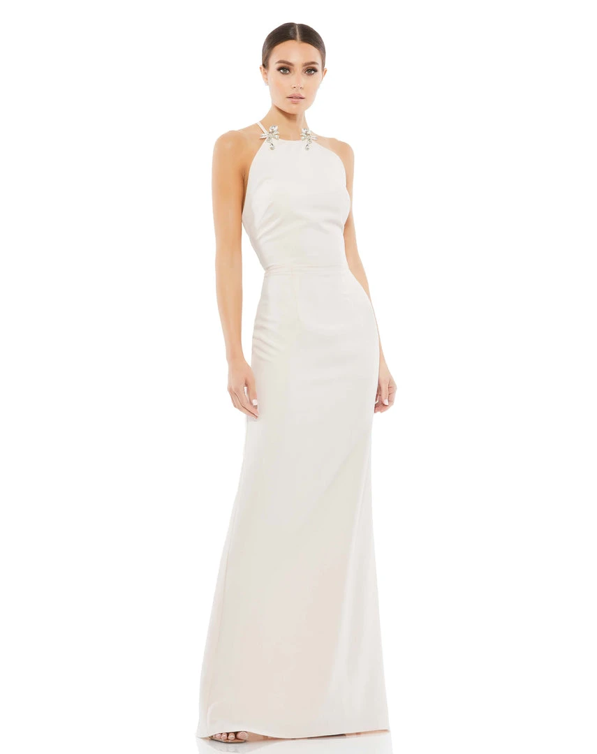 Ieena For Mac Duggal Bow Halter Criss-Cross Column Gown Shop For 6 Ieena For Mac Duggal Bow Halter Criss-Cross Column Gown Shop For