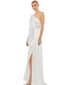 Ieena For Mac Duggal Draped One Shoulder Satin Gown Shop For