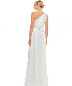 Ieena For Mac Duggal Draped One Shoulder Satin Gown Shop For
