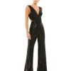 Ieena For Mac Duggal Sequined V-Neck Cut-Out Jumpsuit