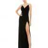 Ieena For Mac Duggal Faux Wrap V Neck Open Back Gown