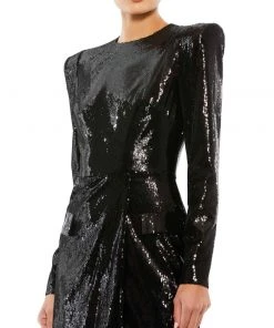 Ieena For Mac Duggal Sequined Structured Faux Blazer Mini Dress