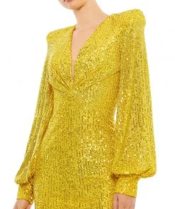 Ieena For Mac Duggal Sequined Structured Bishop Sleeve Midi Dress Shop For 18 Ieena For Mac Duggal Sequined Structured Bishop Sleeve Midi Dress Shop For