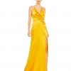 Mac Duggal Draped Beaded Halter Neck Trumpet Gown Shop For