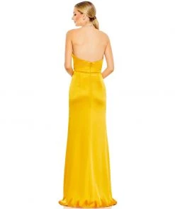 Mac Duggal Draped Beaded Halter Neck Trumpet Gown Shop For