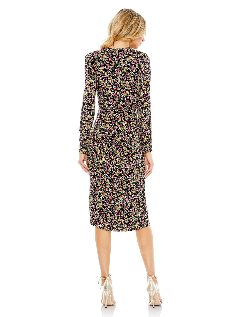 Ieena For Mac Duggal Floral Long Sleeve Midi Dress 2 Ieena For Mac Duggal Floral Long Sleeve Midi Dress